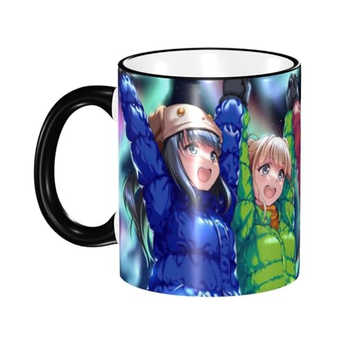 宇宙よりも遠い場所 セラミックマグカップ 食器 大容量コーヒーカップ 330ml 耐熱 おしゃれなマグカップ オフィスホーム用 プレゼントに最適 再利用可能 ギフト 男女兼用 Black