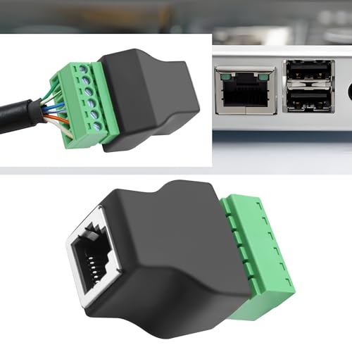 MEIRIYFA RJ12 Buchse auf 6 Pin Schraubenklemmen Lötloser Adapter, RJ12 6P6C Buchse auf 6-poligen Schraubenklemmen Adapter für Telefon Kabel Audio Adapter (2PCS)