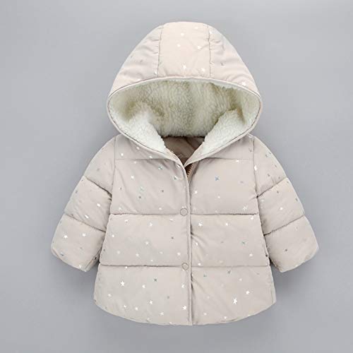 Children's Thickened Jacket Solid Color Cotton Coat Fall Long-Sleeved Hooded Outweaar Star Printed Down for Girls4
