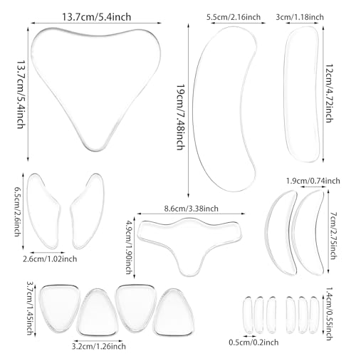 Hpmjz 18 Stück Gesichtsfalten Entferner Streifen Faltenpflaster Anti-Falten Silikon Stirnfalten Maske Wiederverwendbare Facial Patches Gesichtsfalten Pflaster Stirn Falten Pads für Augen Mund