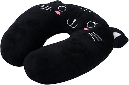 Miniatura 5 de EKDJKK Almohada de viaje para niños, linda almohada de cuello de animal con forma de U, almohada de felpa suave para leer almohada para dormir para