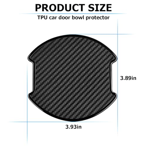 Mandark Car Door Handle Cup Scratch Protector, 4PCS 3D TPU Carbon Fiber Vehicle Door Bowl Sticker, Automotive Door Handle Paint Protective Film Cover Accessories, Universal for Most Cars (Large)