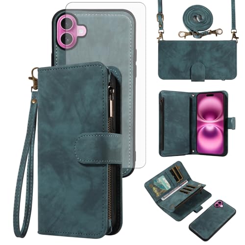 Coque iPhone 16 Plus intégrale avec protège-écran en verre trempé et rabat