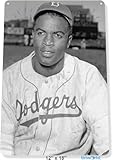TammieLove Jackie Robinson Foto-Blechschild mit Baseball-Dekor, Kartenladen-Kollektion, A450, 20,3 x 30,5 cm