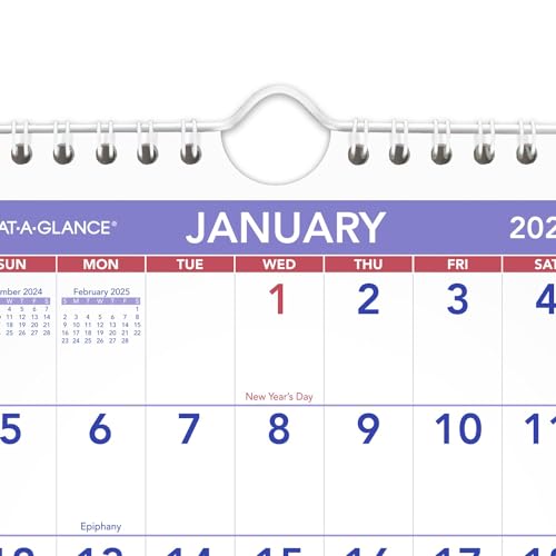 Image of AT-A-GLANCE 2025 Wall Calendar, 6-1 /2 inch x 7-1 /2 inch, Mini, Unruled Blocks (PM52825)