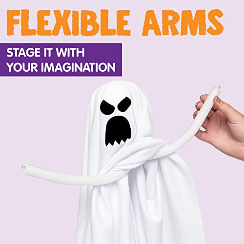 JOYIN 27.5" Halloween Hanging Ghosts Outdoor Decoration(5 Pack), Cute Flying Ghost for Halloween Front Yard Patio Lawn Garden Party Décor and Holiday Hanging Decorations4