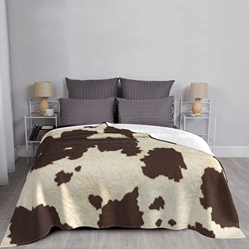 Couverture flanelle imprimé vache pour camping et soirées canapé - 7