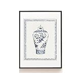 Poster da Parete Poster E Stampe Stampe d\'Arte Orientale Stampe su Porcellana Cinese Murales in Porcellana Bianca E Blu Poster da Parete in Porcellana retrò Vintage Art - 50X70Cm
