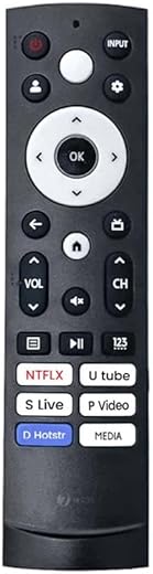 7SEVEN® Compatible with Hisense Tv Remote model ERF3T920H Suitable for E68N A6H A7K A7H Tornado Series Google 4K HD UHD LED QLED Television Non Voice Control with Streaming Apps - Pairing not Required