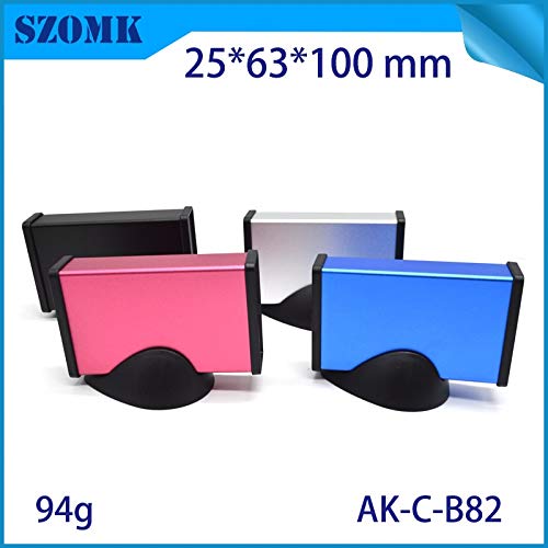 Gimax 4 pcs, 2563100mm tube type aluminum electronics profile enclosure for pcb equipment box plastic end plate control enclosure - (Color: blue)