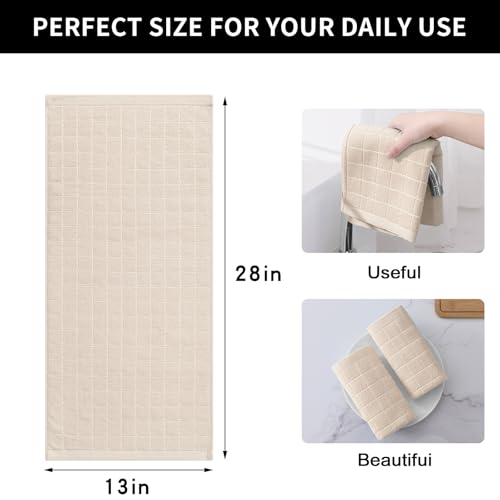 Image of Homaxy 100% Cotton Terry Kitchen Towels, 4 Pack, Beige