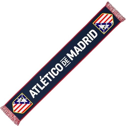 Atletico de Madrid Bufanda oficial, con escudo bordado y diseño clásico rojiblanco, ideal para animar en el estadio o lucir en invierno. | Ya disponible en tu tienda friki favorita! En mundofriki.es!