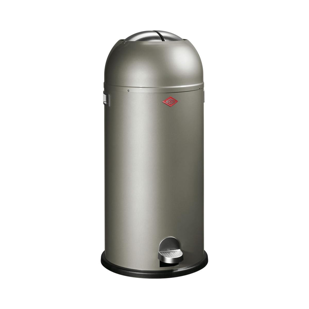 WESCO Kickmaster Maxi Abfallsammler – 40 Liter, neusilber, mit Dämpfer