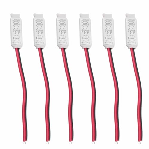 Contrôleur de bande lumineuse RVB 12V 24V lot de 6 mini variateurs blancs à bouton