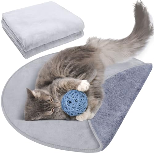 Image of 2 Pcs 13.7 inch Whelping Pads for Dogs Washable Pee Pads for Cats Waterproof Pee Pads Reusable Puppy Pads Pet Training Pads Absorbent Round Floor and Bed Mat Fleece Pee Pad for Potty