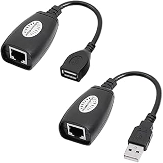 YACSEJAO USB Ethernet Extender Adapter USB Over RJ45 Ethernet Connector for Cat6/5/5e Extension Cable Adapter up to 165ft (50M)