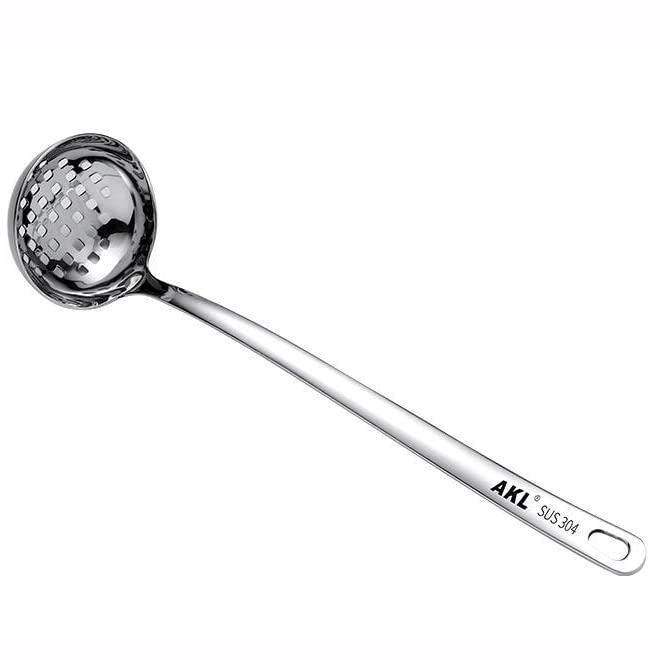 Stainless Steel Hotpot Spoon Kitchen Long-Handled Scalding Spoon Thickened Hot Pot Spoon Household Scald Proof Hot Pot Spoon For Serving Gravy Hot Pot Or Restaurant (Slotted Spoon)