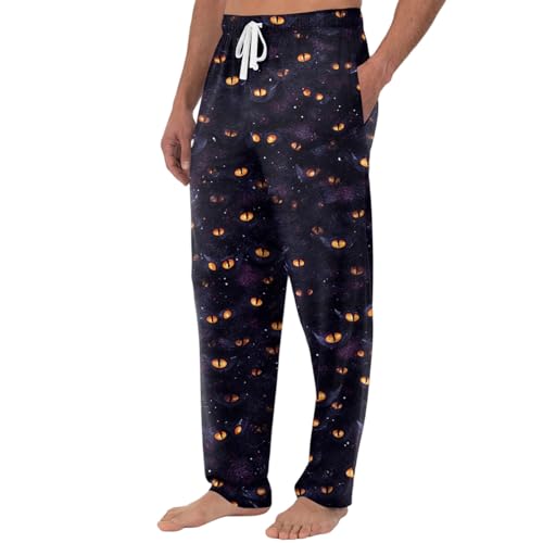 Men's Pajama Pants Halloween Funny Loose Fit Pj Pants Drawstring Elastic Waist Casual Holiday Pajama Bottoms2