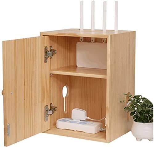 Rangement routeur WiFi et boîte de stockage pour décodeur TV en bois