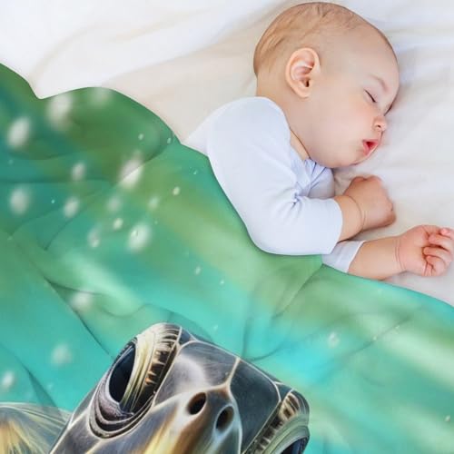 Plaid tortues de mer douillet pour vos soirées canapé et voyage en hiver