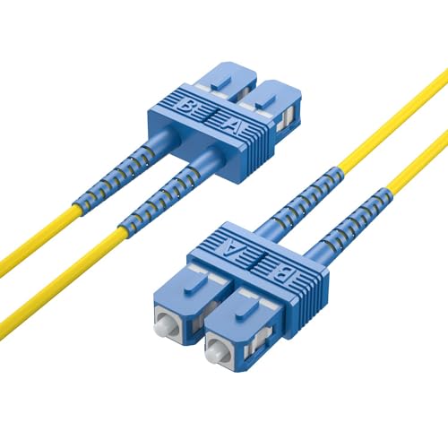 Image of 3m OS2 SC to SC Fiber Patch Cable, Single Mode Fiber Optic Cable, SMF Duplex SC-SC UPC, 9 /125um, LSZH, Yellow, for 1G /10G SMF SFP Transceiver, Networks