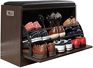 Easylife | Shoe Ottoman bench | Easy to Use, Self-Assembly, Space Saving, Wide 2 Tier Storage Shelf to fill all types of Shoes | Top cushion providing comfortable sitting | H49xW65xD30cm | Store Up To