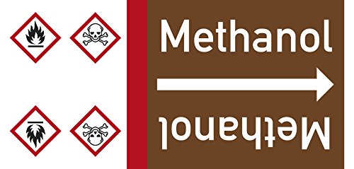 LEMAX® Rohrleitungsband Methanol, DIN 2403, ab Ø 15mm, braun/weiß, 33m/Rolle