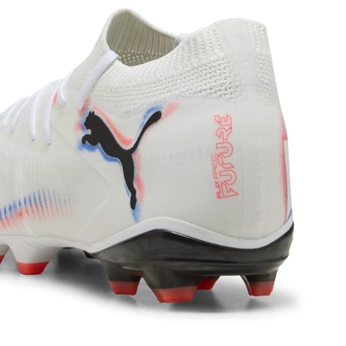 Puma Unisex Future 8 Match Fg/AgSoccer Shoe, Puma Weiß, Puma Schwarz, leuchtendes Rot, 39 EU – Ansicht 2