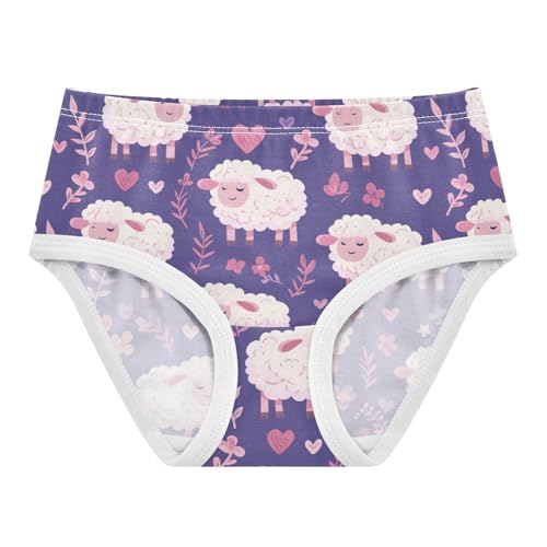 Wusikd Cute Sheep Girls' Underwear Cotton Purple Girls Briefs Soft Toddler Underwear 2T