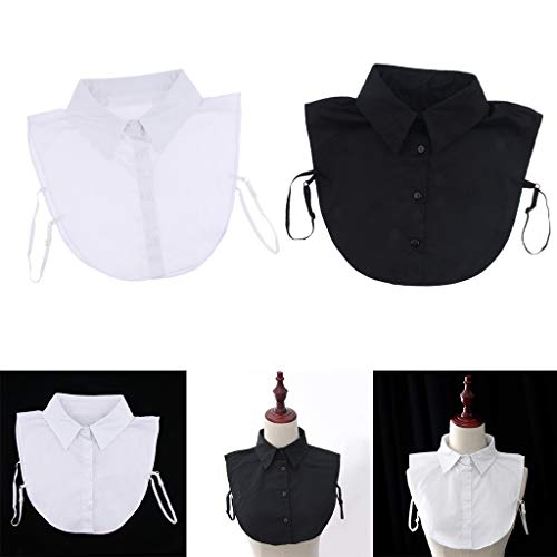 gazechimp 2 Pçs Algodão Colar Falso Destacável Dickey Colarinho Blusa Meia Camisa Colarinho