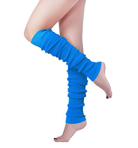 Image of v28 Women Warm Leg Warmers 80s Retro Party Costume Knit Ballet Neon Long Socks