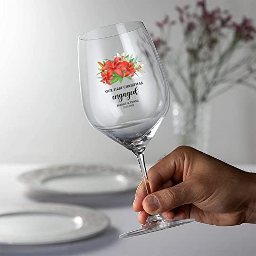 Verres à vin gravés de 500 ml pour couple célébrant un engagement