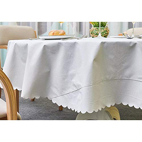 Nappe ronde table à manger bleue housse polyester pour banquet - 3