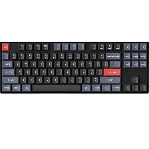 Keychron K8 Pro QMK/VIA Wireless Mechanical Keyboard, tastiera cablata programmabile a caldo TKL Custom con interruttore Gateron G Pro Blue, RGB, Keycaps PBT per Mac Windows Linux