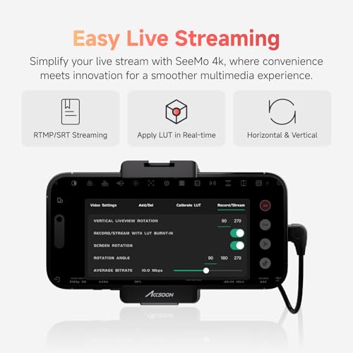 Image of Accsoon SeeMo 4K HDMI Video Transmission System for iPhone 17 /16 /15 /14 /13 iPad, 4K30 /1080p60 iOS Video Camera Monitor Transmitter, Real-time Live Streaming /Recording /Sharing for iPhone iPad-Black