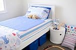 Washable Waterproof Mattress Protector/Absorbent Incontinence Pad/Bedwetting Sheet Without Tucks -Single bed, Blue, Size 85 x 90cm