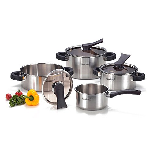 Happycall]3-PLY Clad Method Stainless Steel Both Hands Pot,Single Hand Pot,Gomsot Pot Dining Room Kitchen Hotpot Fondue Pasta Pots 8 Piece Stainless Steel Pot Set Kitchen Aluminum Metal Gray