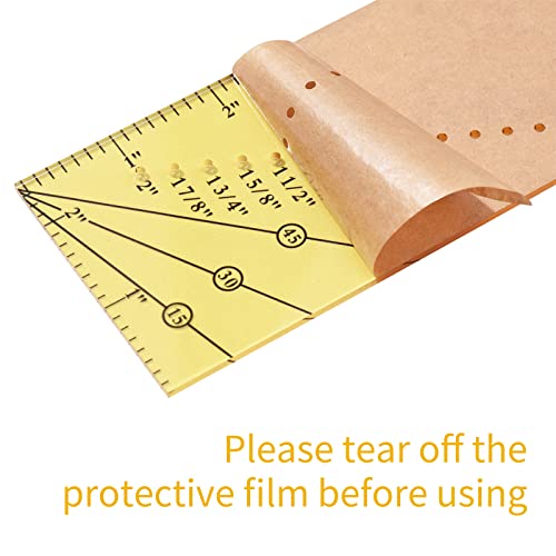 Régua de margem de costura e 2 guia de costura magnética para máquina de costura 1/8â a 2â linha reta de bainhas Régua de costura para medidor de costura com ponto de pivô de 1/4â e linha de corte de - Imagem 5