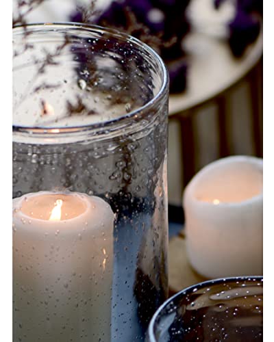 Ariamotion Hurricane Candle Holder For Pillar Glass Cylinder Vase Handcrafted Clear Seeded Bubbles Modern Farmhouse Flower Centerpiece Tall Home Decor For Kitchen Table Living Room 10" H 5.5" D #TOP1