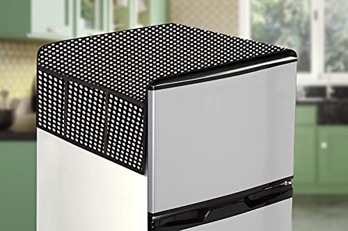 Image of Stylista Refridgerator top Cover Suitable for Samsung RR20A181BU8 /HL, 192 Liter Fridge, Dimension (WXD) 65x111 CM, Polka dot Pattern Grey