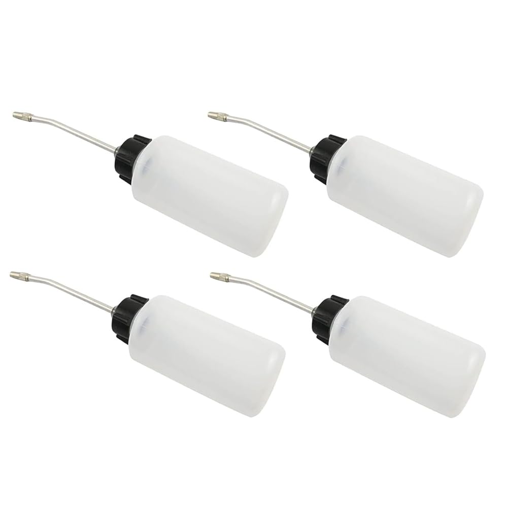 Grimmstr Needle Oiler, 120ml Oil Dispenser with Long Angled Spout,Screw on Cap Extended Spout Oil Bottle 4Pcs