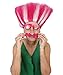 HPO King Troll Wig with Eyebrows and Mustache | Pink with White Stripes Wigs for Teen and Adult Sizes | Halloween Troll Cosplay and Themed Party Wig