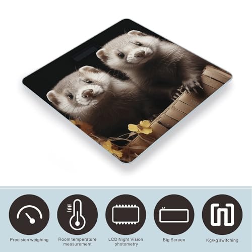Báscula digital Ferrets de vidrio templado para baño miniatura 3