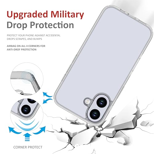 Image of for iPhone Case 16 Plus, [Anti-Yellowing Technology] [Military Grade Drop Protection] Shockproof Slim Hybrid Phone Case for iPhone 16 Plus - Crystal Steel Grey