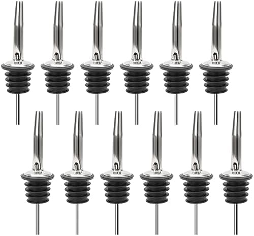 (12 Pack) Stainless Steel Classic Bottle Pourers w/ Tapered Spout (12)