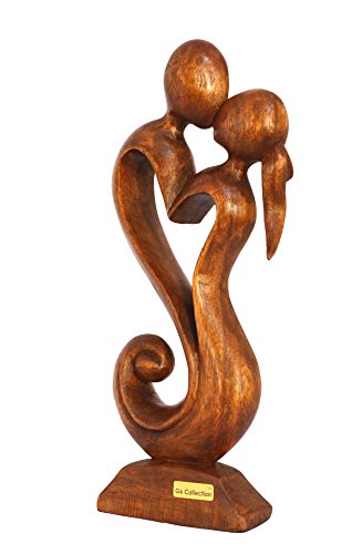 12" Wooden Handmade Abstract Sculpture Statue Handcrafted - Eternal Love - Gift Art Decorative Home Decor Figurine Accent Decoration Artwork Hand Carved - Image 4