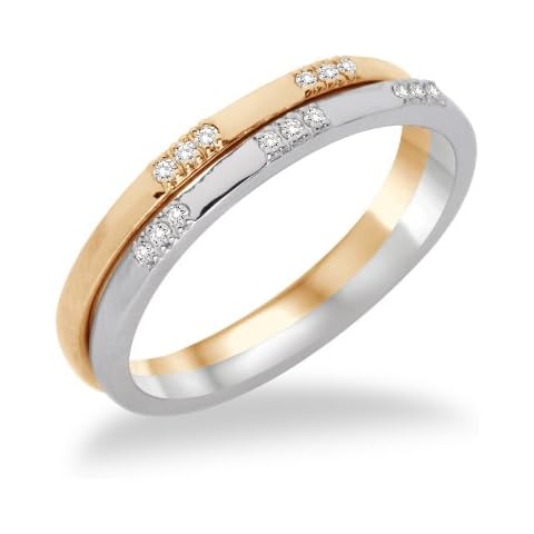 Anillo de mujer de oro bicolor con diamantes Cover