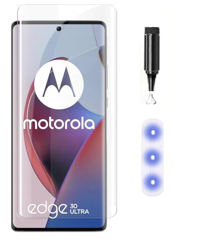 Image of MACLEN Ultra Premium HD Adavnced Glue UV Curved Tempered Glass for Moto Edge 30 Ultra 5G | With HD clearity full curved edge protection and Installation Kit