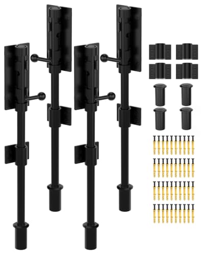 Image of 12 inch Barrel Floor Bolt Latch, Slide Bolt Gate Latch, Black - 4pcs