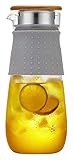 DAPERCI Glas-Teekannen Teekanne Glas Teekanne Glas Hochtemperatur Haushalt Glas Wasserkocher Kühlwasser Tasse Set Verdicken Filter Kaltwasserflasche Teekannen Glas-Teekannen (Color : 1200ml)